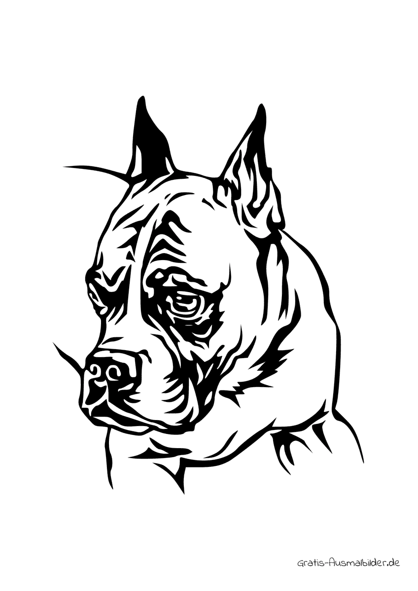Ausmalbild Bulldoggenkopf