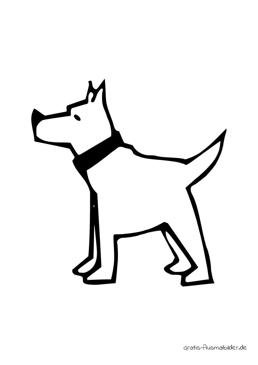 Ausmalbild Fröhlicher Hund mit dickem Halsband