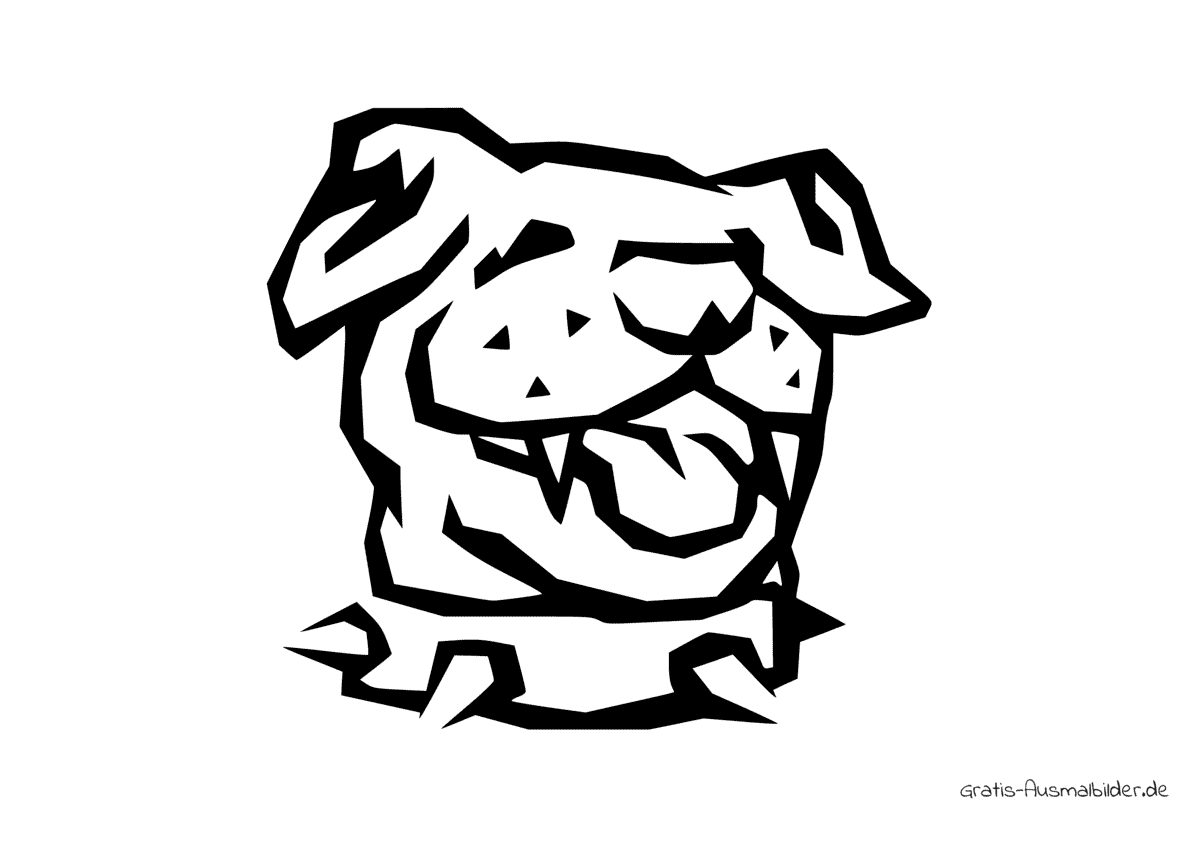 Ausmalbild Fröhlicher Hund mit Stachelhalsband
