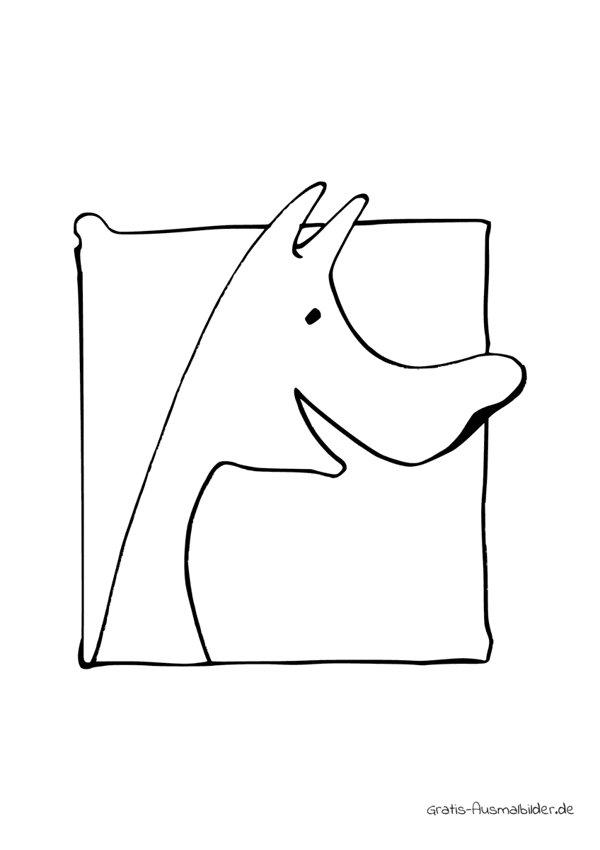 Ausmalbild Fröhlicher Kopf eines Hundes
