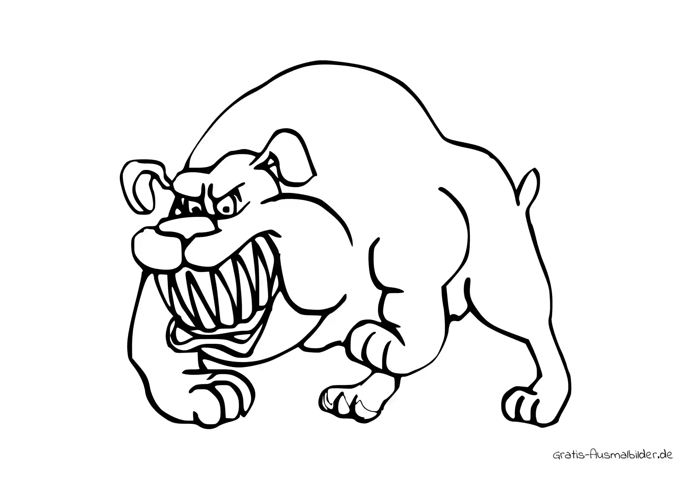 Ausmalbild Große Bulldogge