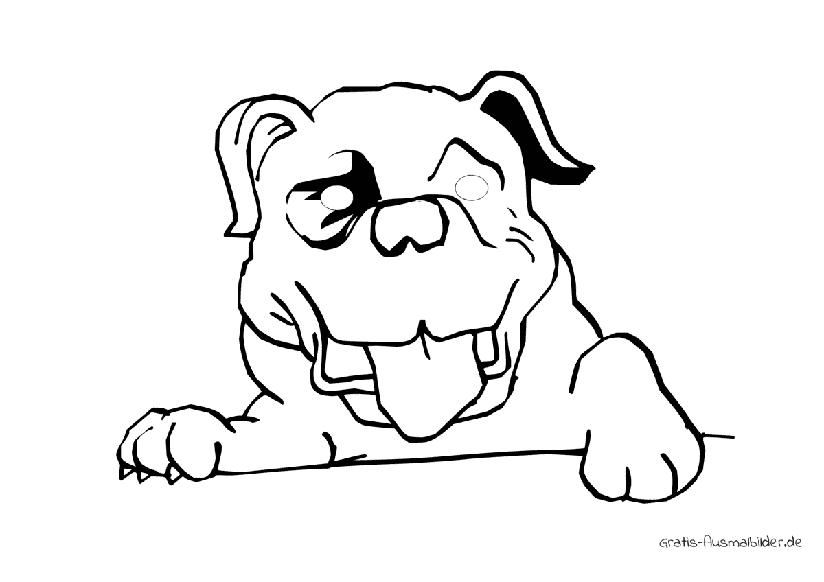 Ausmalbild Hächelnder Hund