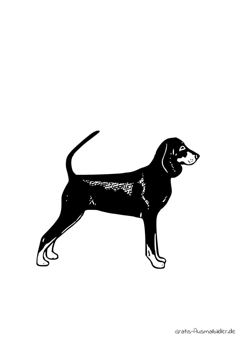 Ausmalbild Hund Black and Tan Coonhound
