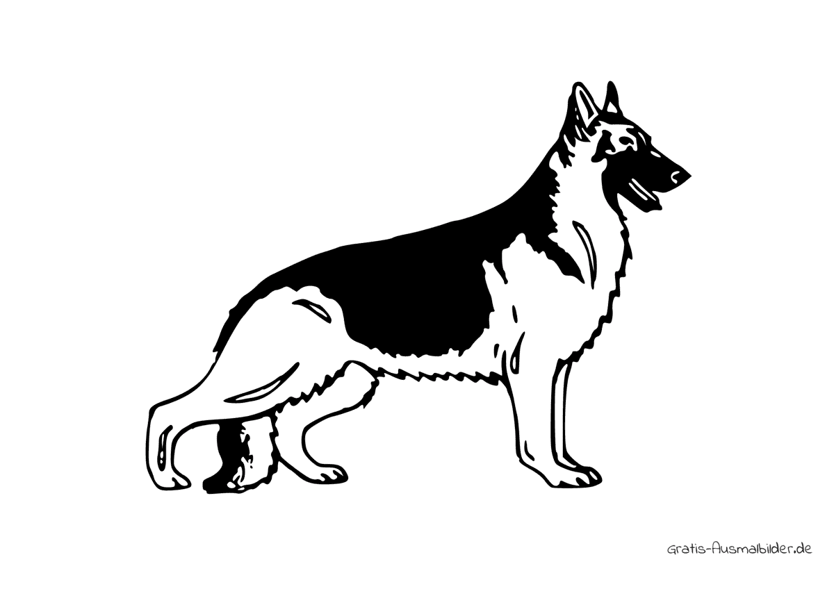Ausmalbild Hund German Shepherd Dog
