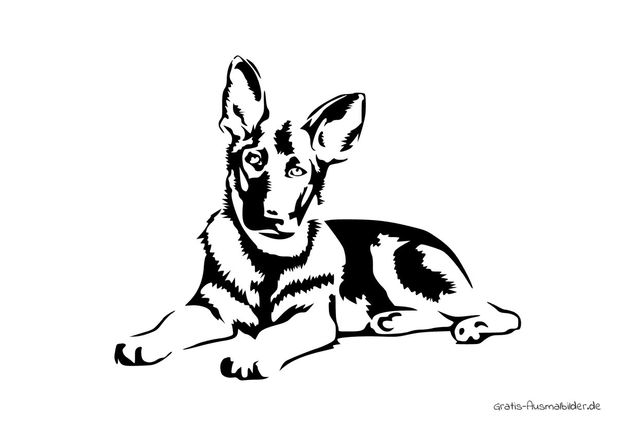 Ausmalbild Hund grosse Ohren