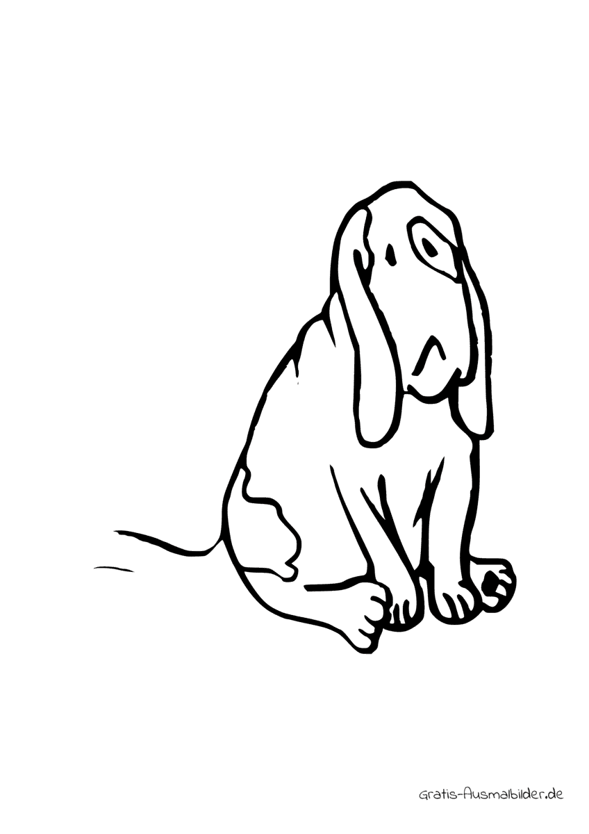 Ausmalbild Hund mit Flecken