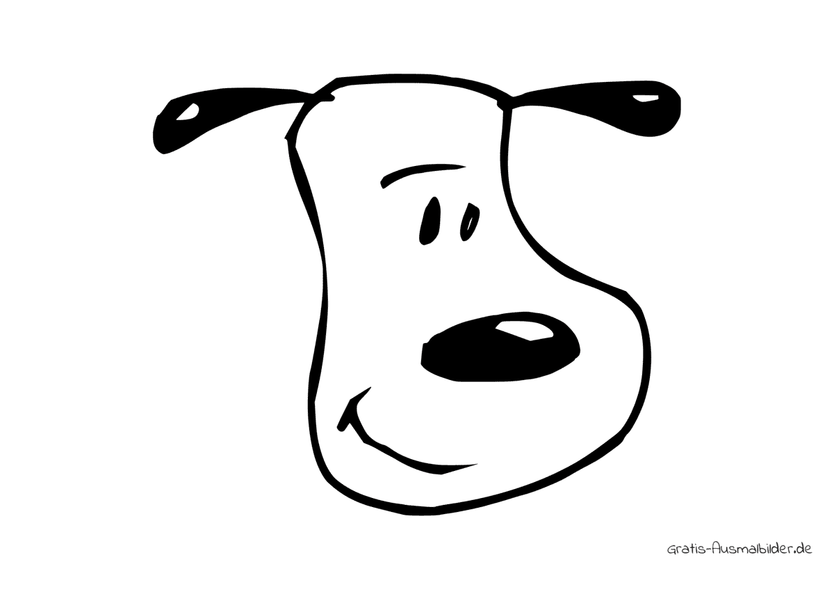 Ausmalbild Hund mit grosser Nase