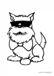 Ausmalbild Hund mit Sonnenbrille
