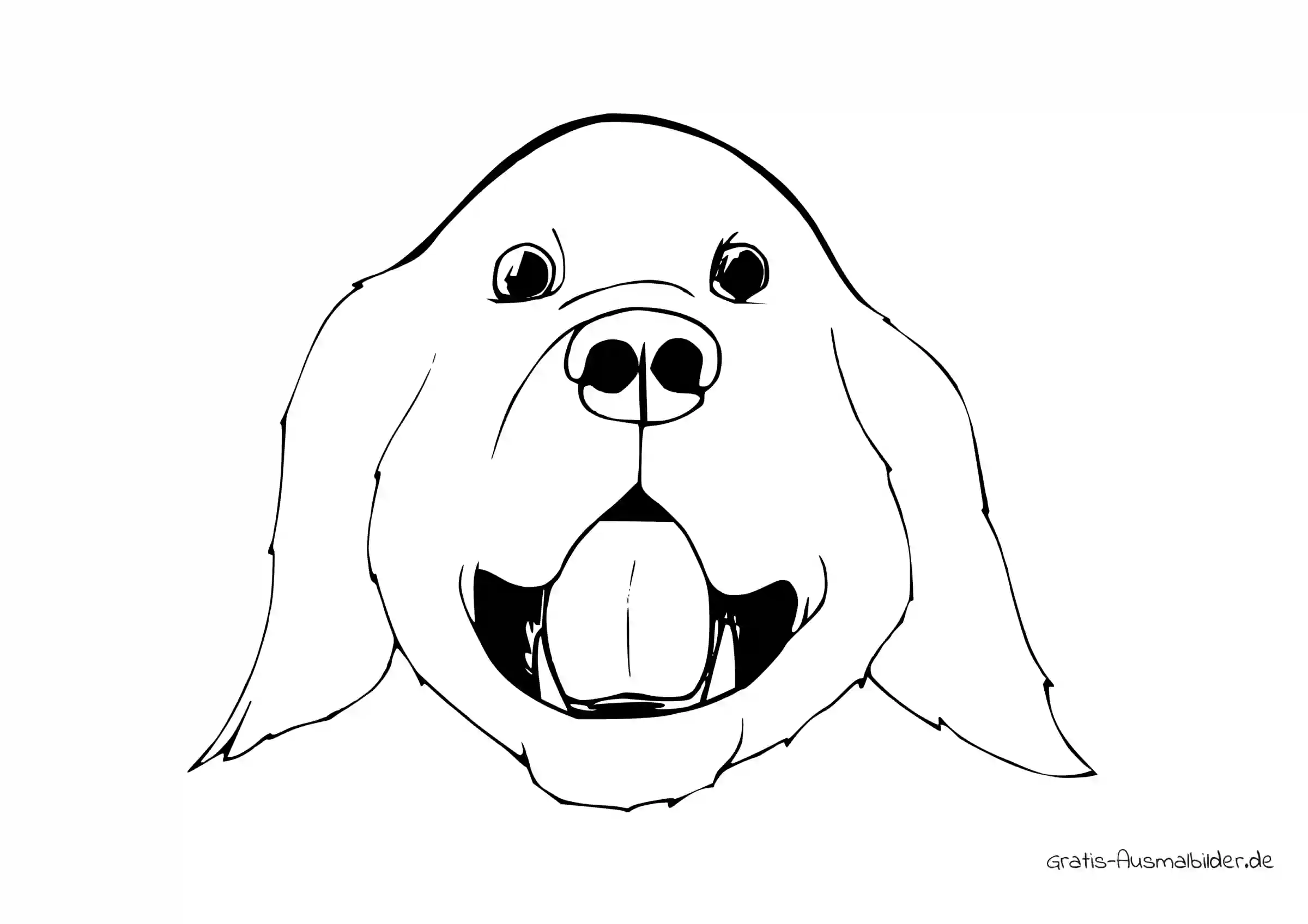 Ausmalbild Hundekopf von vorne - Kostenlose Malvorlagen bei Gratis Ausmalbild Hundekopf von vorne - Kostenlose Malvorlagen bei Gratis