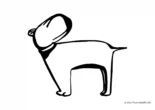 Ausmalbild Skizze Hund dreht den Kopf