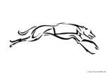 Ausmalbild Windhund schematisch