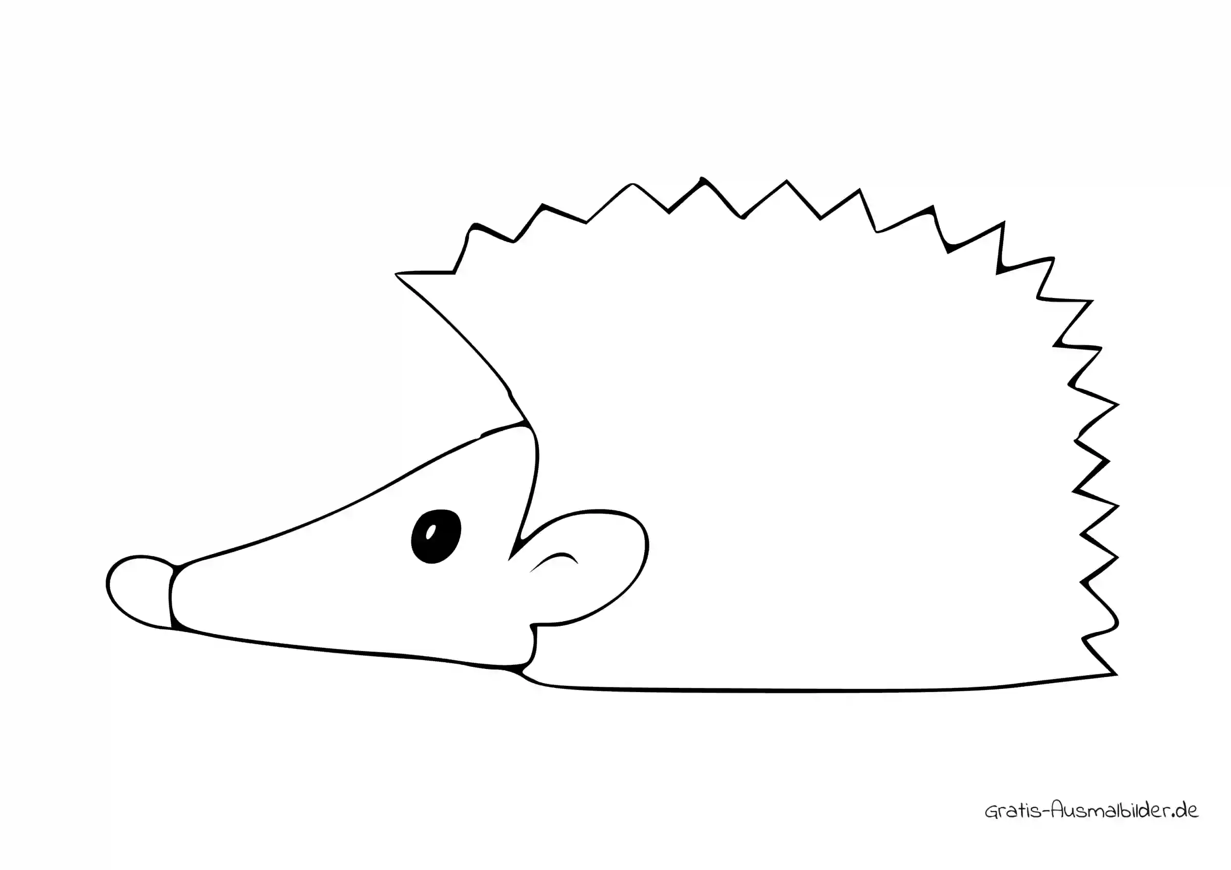 Ausmalbild Einfacher Igel - Kostenlose Malvorlagen bei Gratis