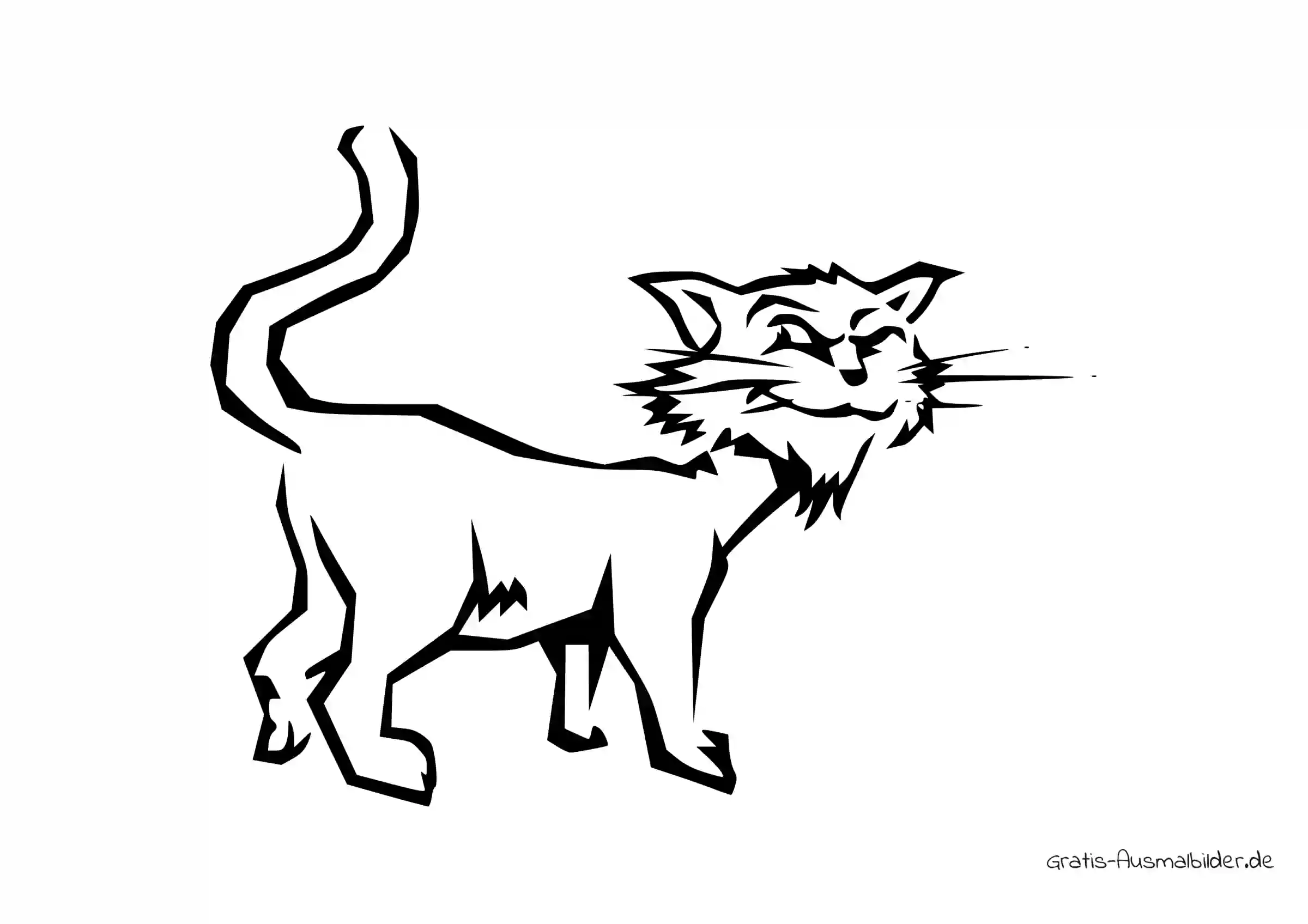 Ausmalbild Lächelnde Katze - Kostenlose Malvorlagen bei Gratis