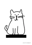 Ausmalbild Sitzende skizzierte Katze