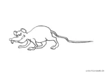 Ausmalbild Grimmige Ratte