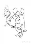 Ausmalbild Maus mit Elefantenrüffel und langem Schwanz