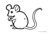 Ausmalbild Maus mit Futter