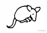 Ausmalbild Maus mit großen Ohren