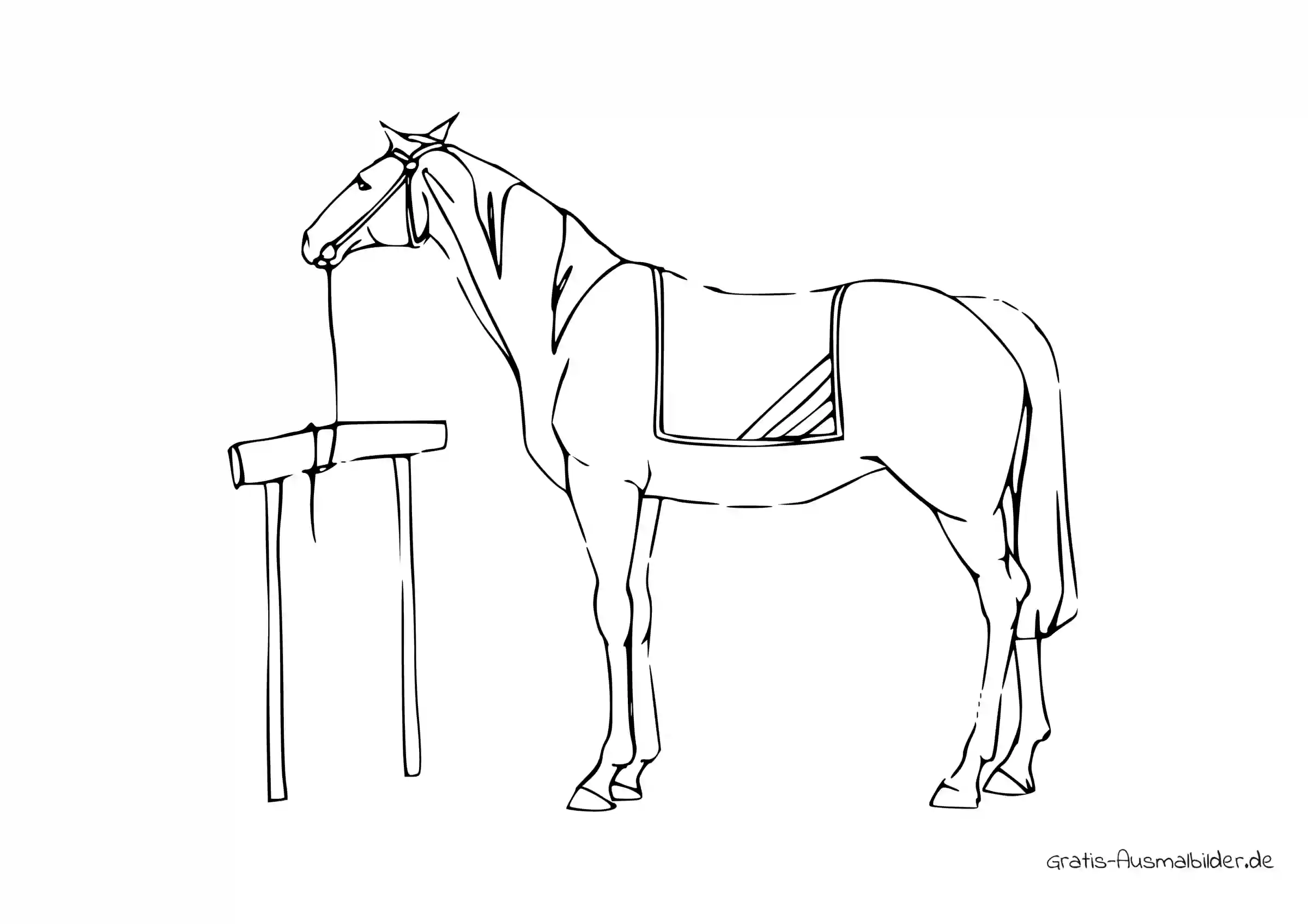 Ausmalbild Angeseiltes Pferd