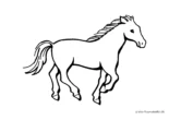 Ausmalbild Gallopierendes Pferd