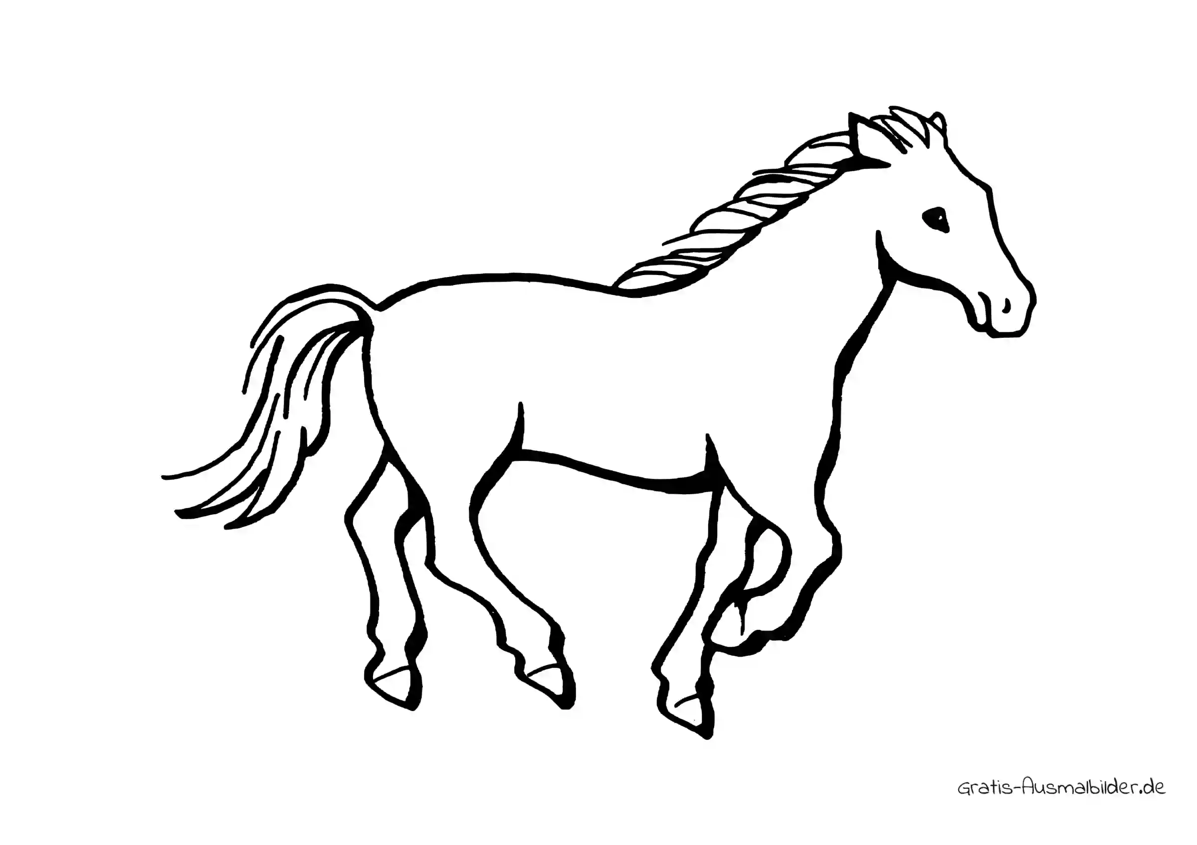 Ausmalbild Gallopierendes Pferd