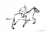Ausmalbild Mann reitet Pferd