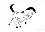 Ausmalbild Pferd im Gallop
