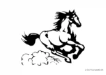 Ausmalbild Pferd im Gallop schematisch