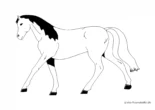 Ausmalbild Pferd laufend elegant