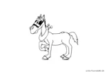 Ausmalbild Pferd mit Hufen