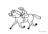 Ausmalbild Reiter auf Pferd