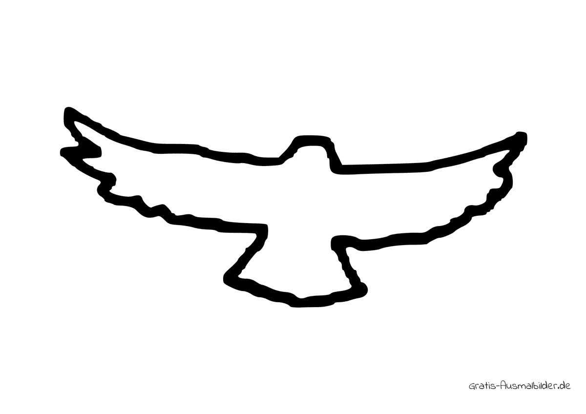 Ausmalbild Adler von oben schematisch