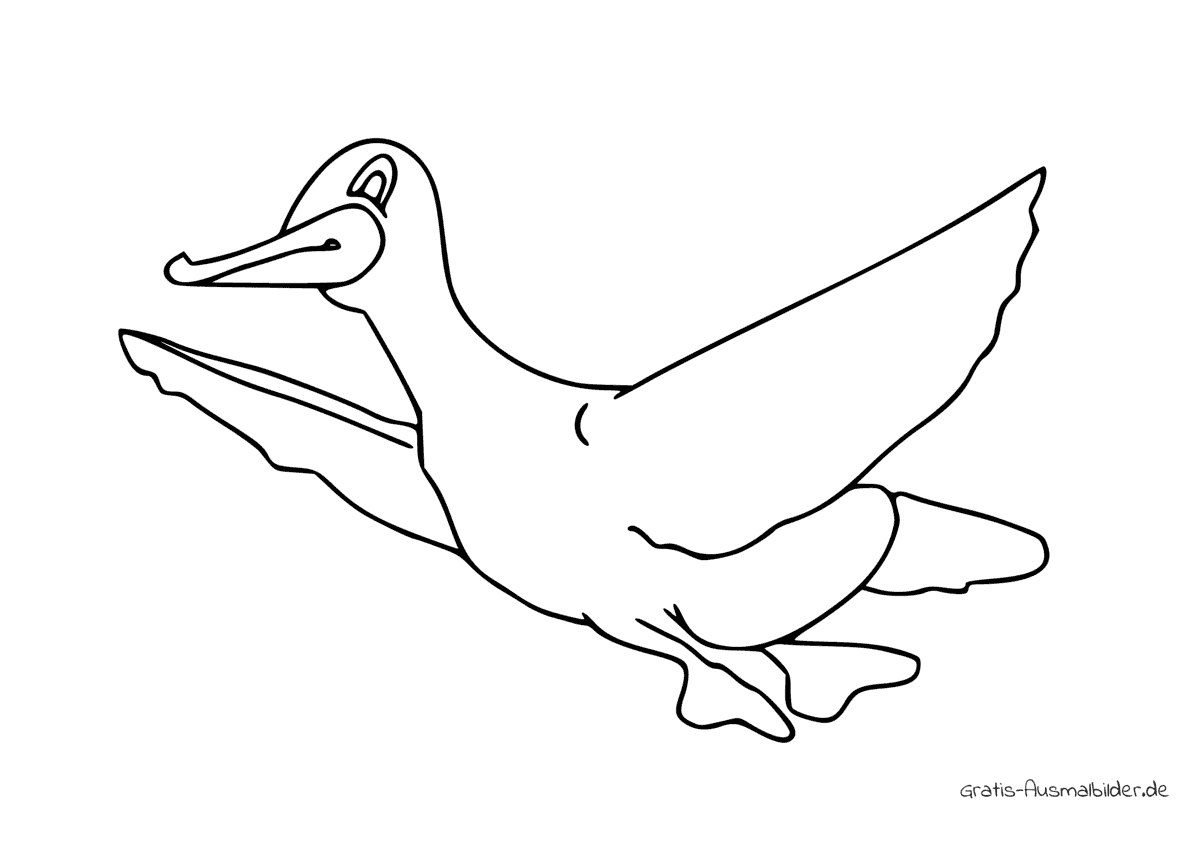 Ausmalbild Fliegende Ente