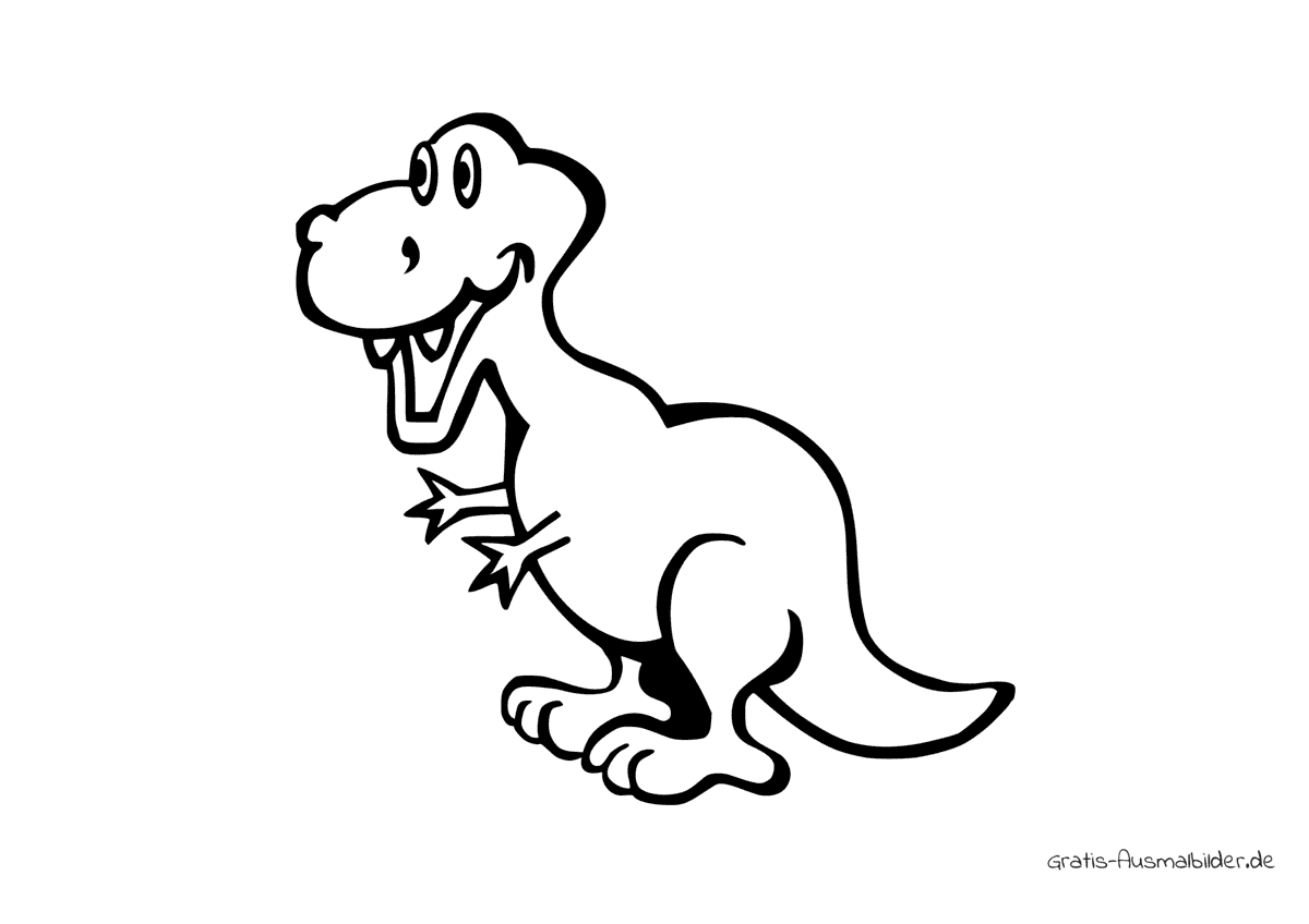 Ausmalbild Fröhlicher T-Rex