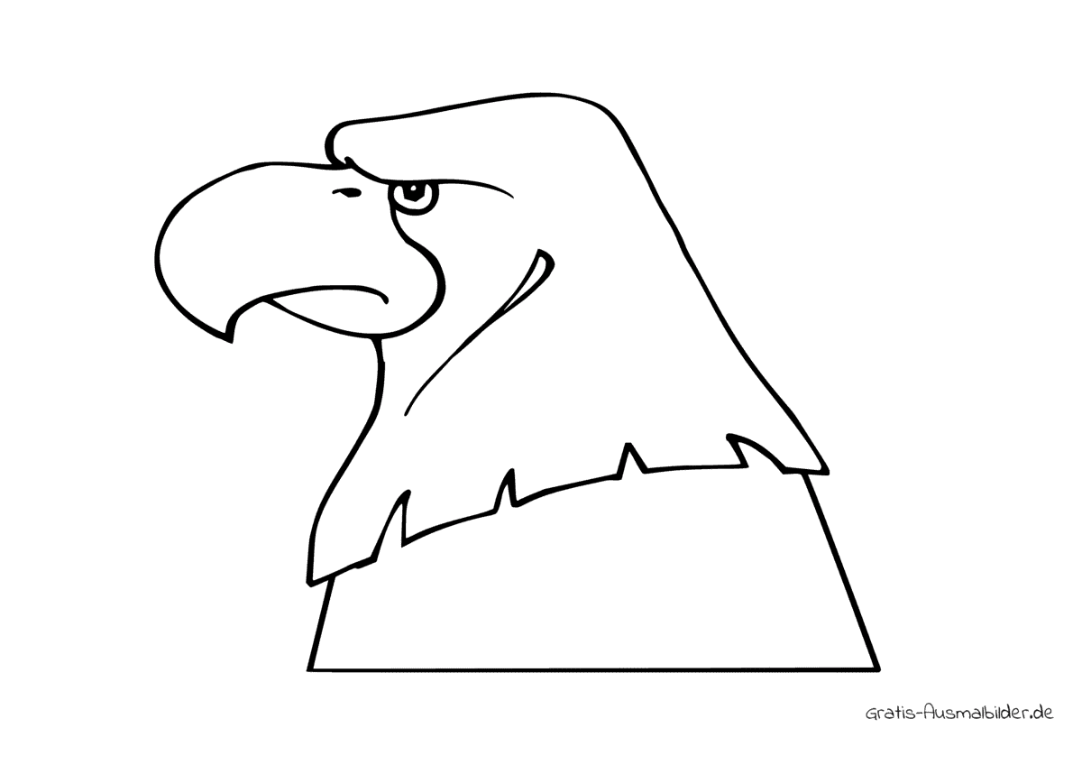 Ausmalbild Kopf eines Adlers