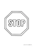 Ausmalbild Verkehrszeichen Stop