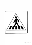 Ausmalbild Verkehrszeichen Zebrastreifen