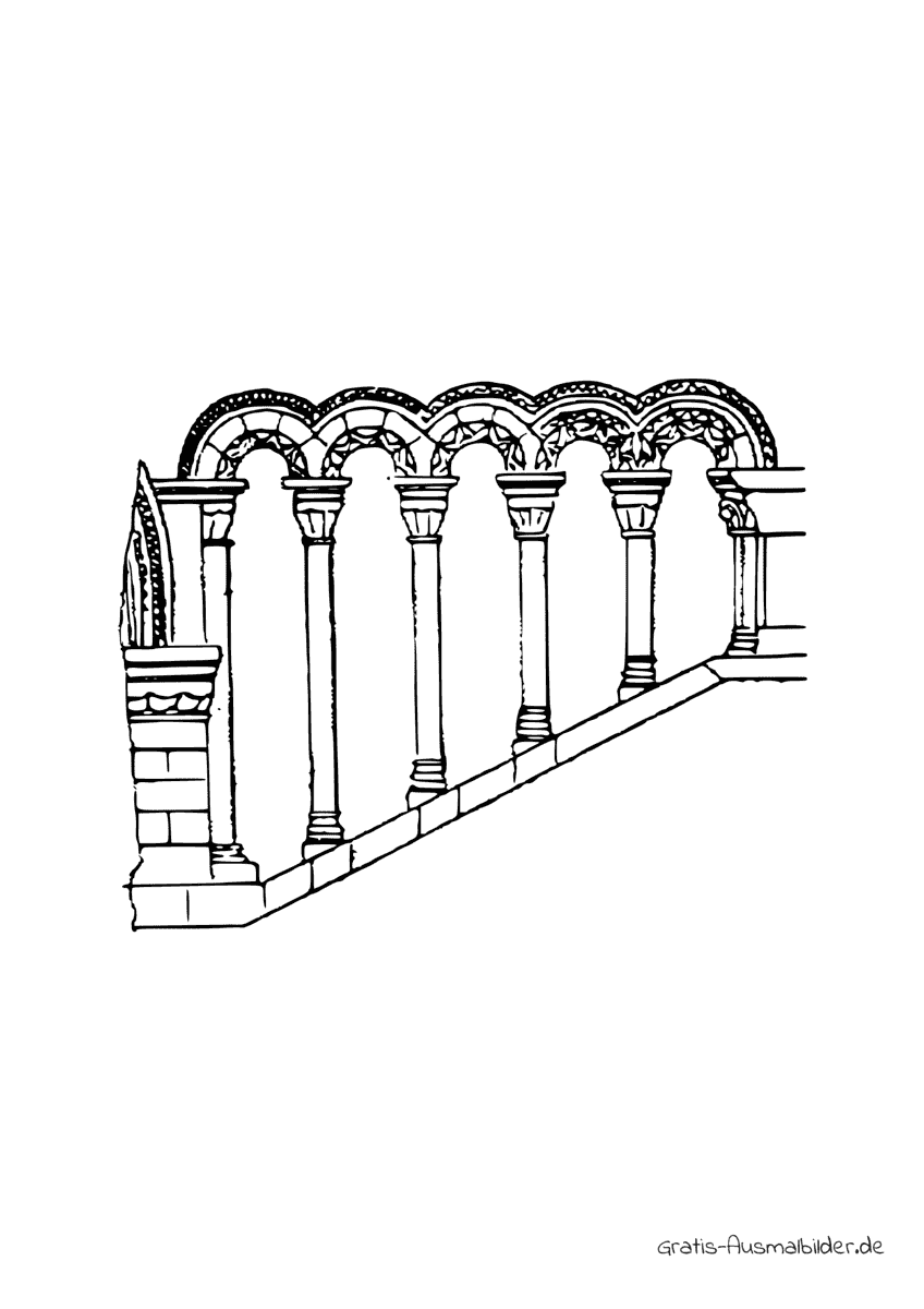 Ausmalbild Verzierte Säulen
