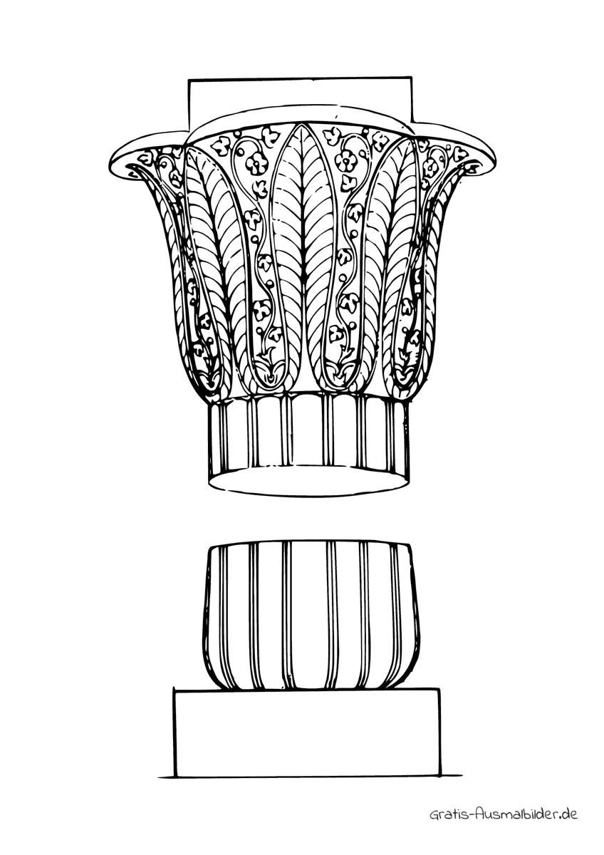 Ausmalbild Verzierte Säulenteile