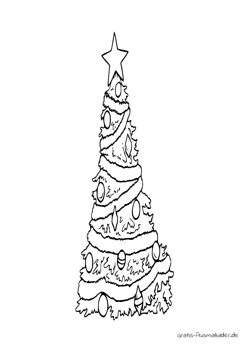 Ausmalbild Dünner Weihnachtsbaum