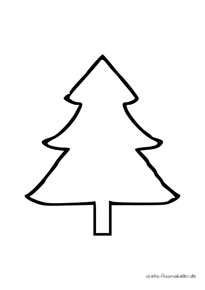 Ausmalbild Einfacher Tannenbaum