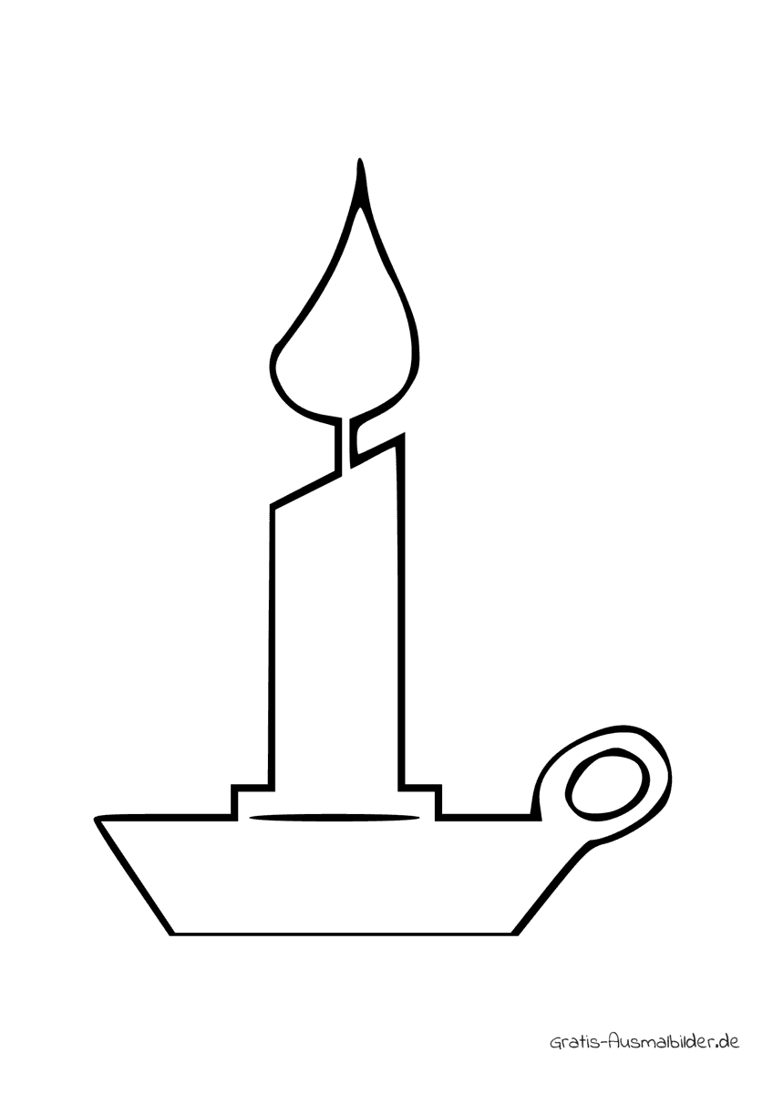 Ausmalbild Kerze im Kerzenständer