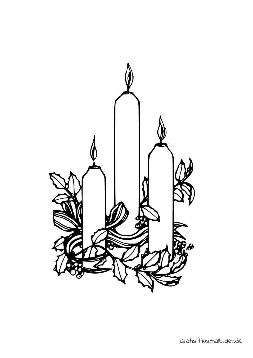 Ausmalbild Kerzen