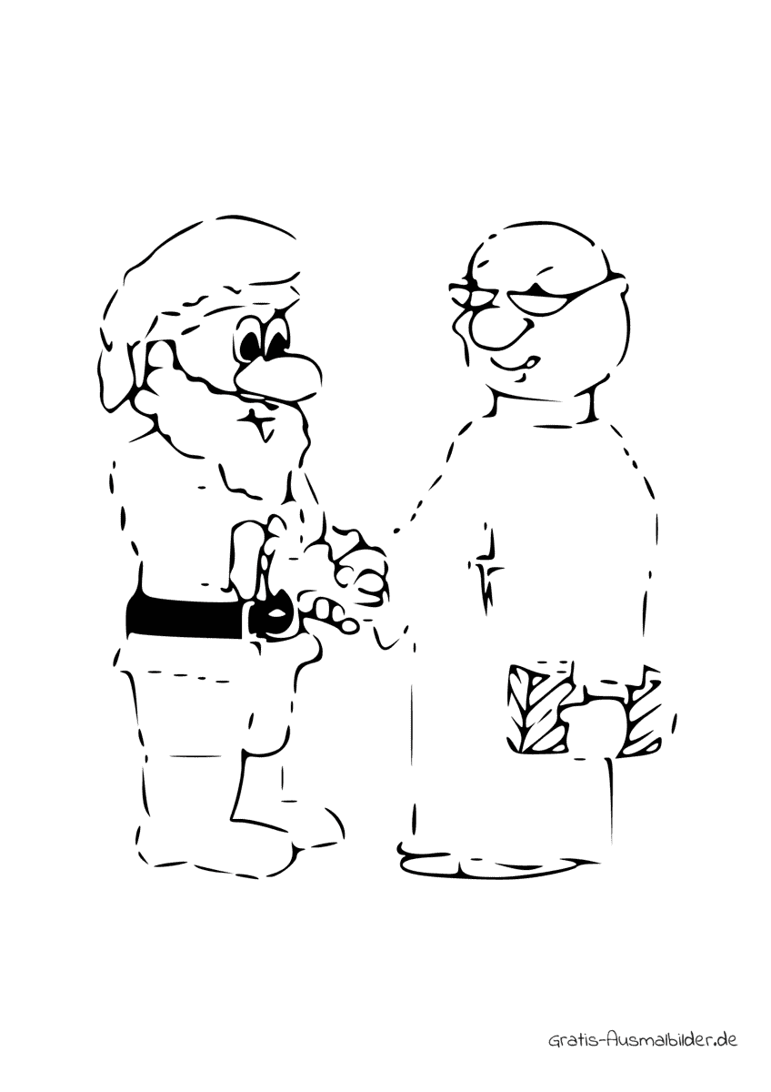 Ausmalbild Nikolaus mit Pfarrer