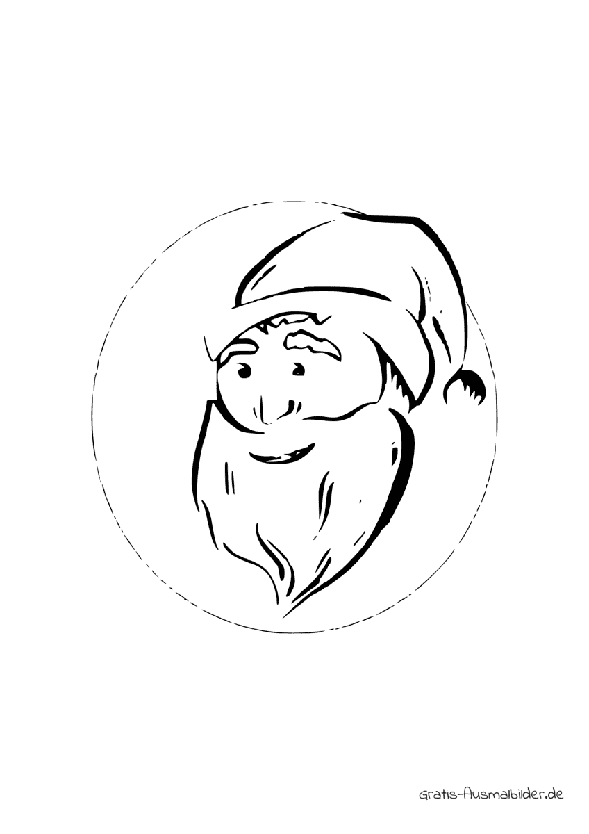 Ausmalbild Portrait eines Weihnachtsmann