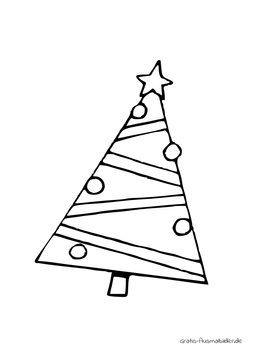 Ausmalbild Schematischer Weihnachtsbaum