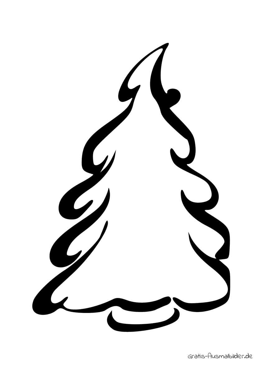Ausmalbild Skizzierter Weihnachtsbaum
