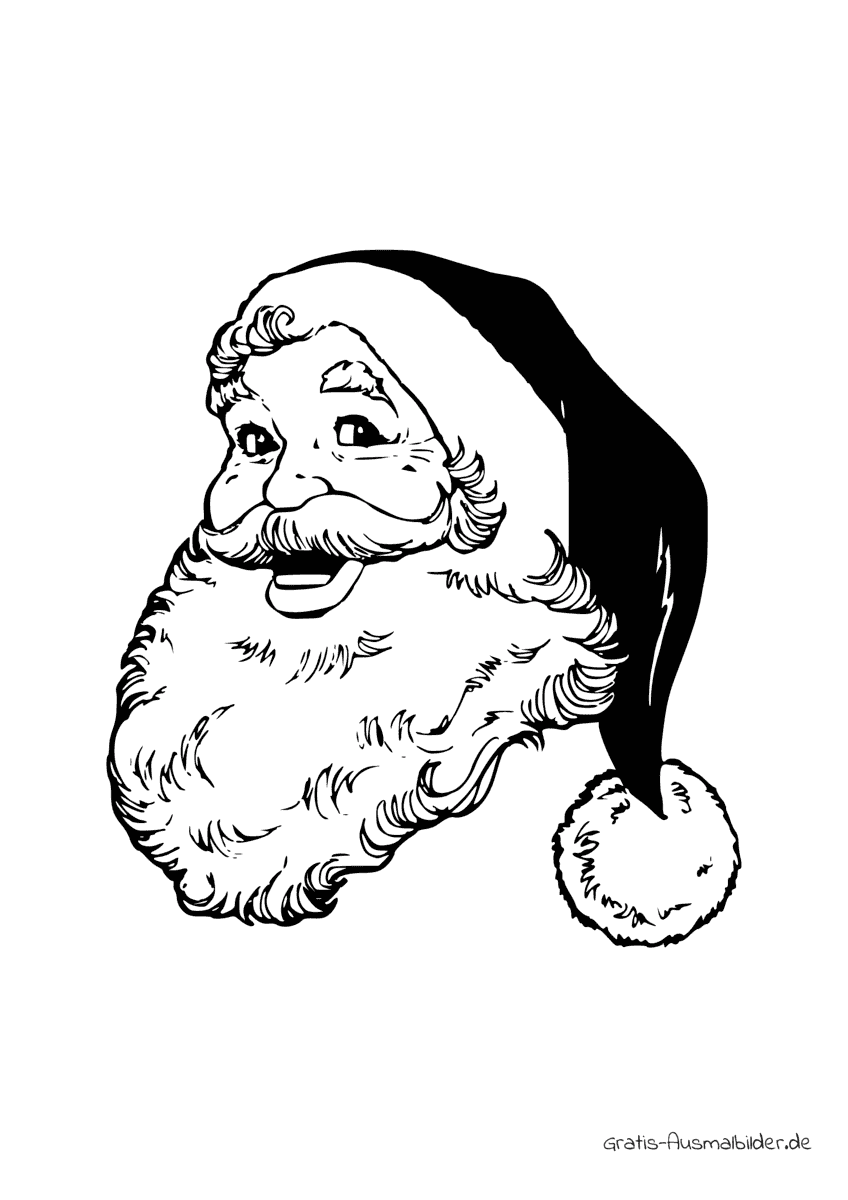 Ausmalbild Weihnachtsmann lacht