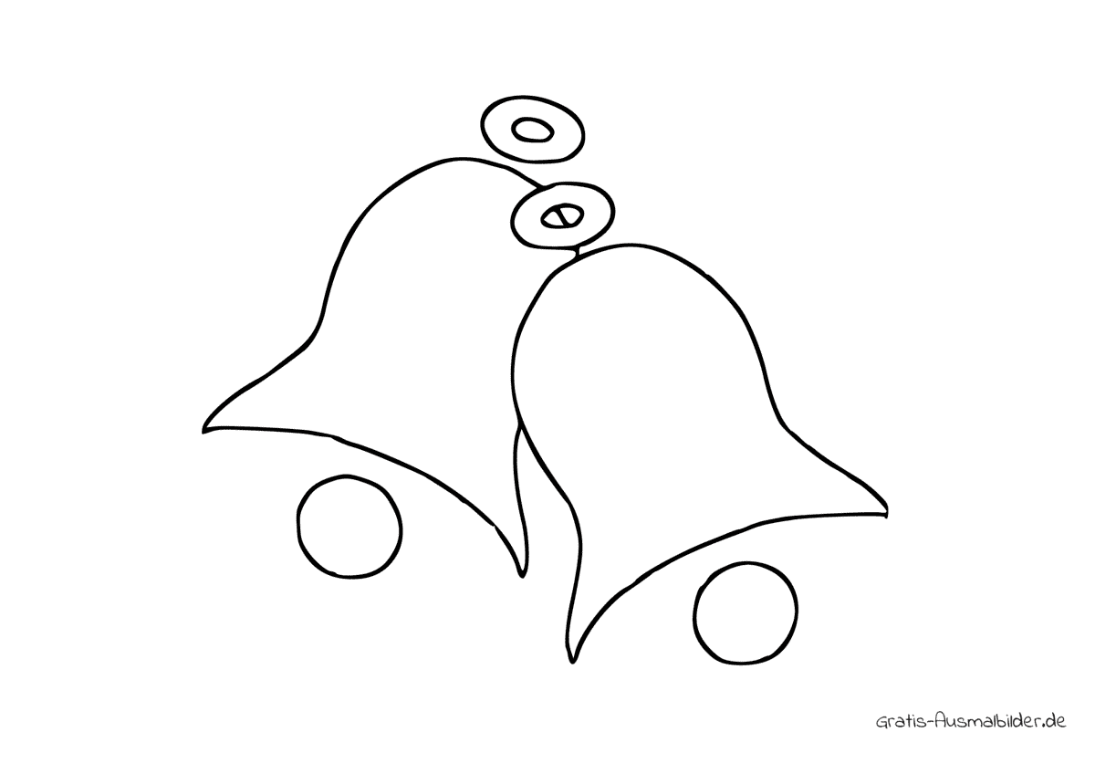 Ausmalbild Zwei Glocken