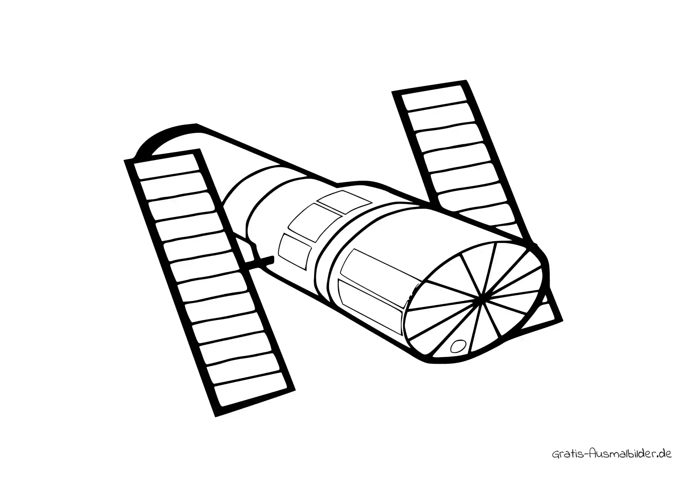 Ausmalbild Runder Satellit mit Platten